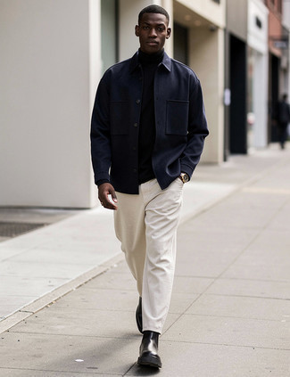 Как носить водолазку с ботинками челси мужчине