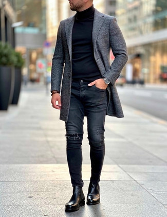 Как носить водолазку с джинсами мужчине