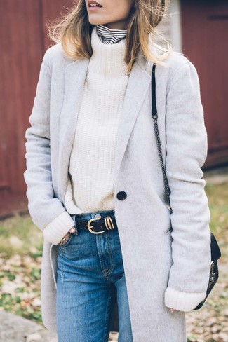 Как носить водолазку с джинсами женщине