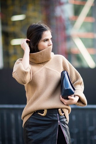 Как носить водолазку с юбкой-карандаш