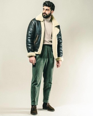 Как носить водолазку с короткой дубленкой мужчине