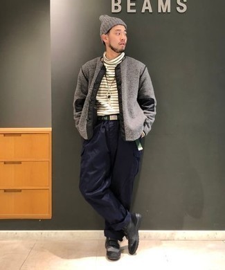 Как носить водолазку с университетской курткой мужчине