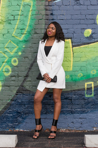 Как носить платье-смокинг с майкой