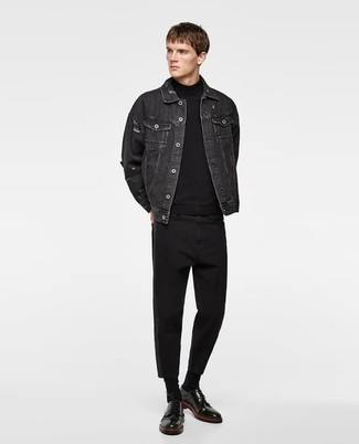 Мужская черная джинсовая куртка от Burton Menswear London