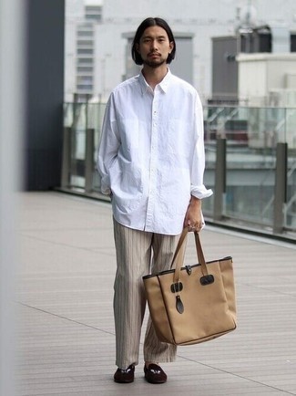 Мужская светло-коричневая большая сумка из плотной ткани от Kenzo