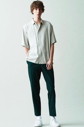 Мужская мятная рубашка с коротким рукавом от Engineered Garments