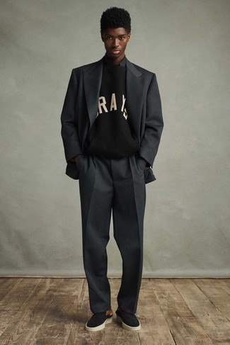 Мужской черно-белый свитшот с принтом от Karl Lagerfeld
