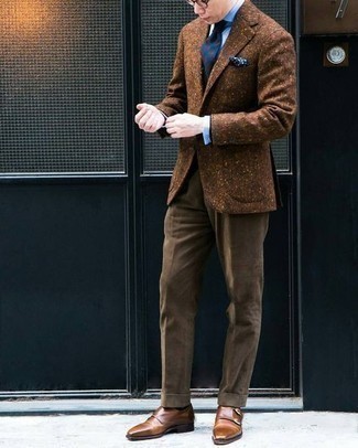 Мужской коричневый шерстяной пиджак от Barena