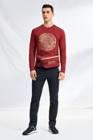 Мужской красный свитшот с принтом от Gucci