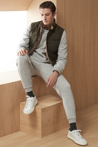 Мужской серый спортивный костюм от Philipp Plein