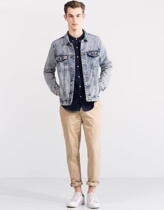 Мужская голубая джинсовая куртка от Wooyoungmi