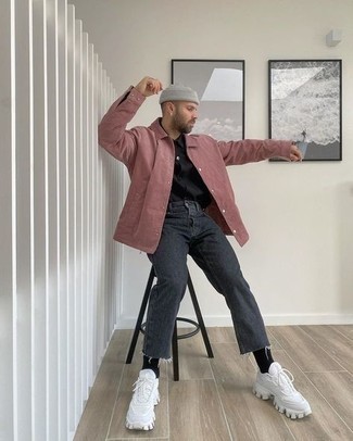 Мужская розовая куртка-рубашка от Marni