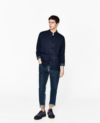 Мужские темно-синие джинсы от AMI Alexandre Mattiussi