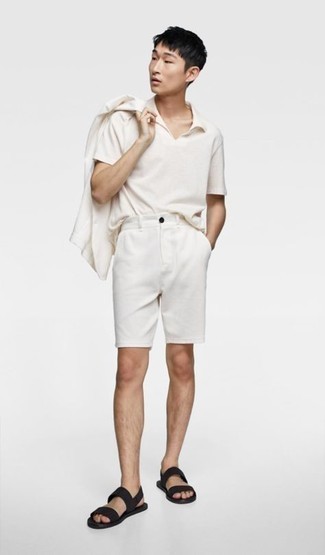 Мужская белая футболка-поло от Plein Sport
