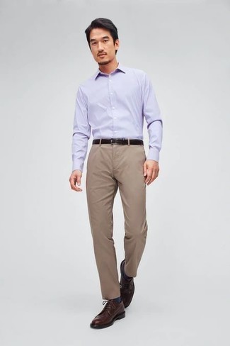 Мужская светло-фиолетовая рубашка с длинным рукавом от Massimo Alba