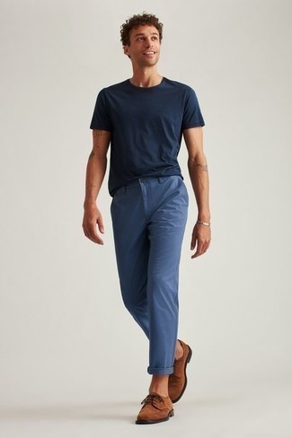 Мужская темно-синяя футболка с круглым вырезом от Han Kjobenhavn
