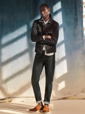 Мужская темно-серая джинсовая куртка от Off-White