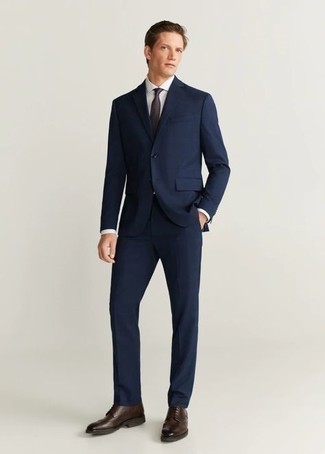 Мужской темно-синий шелковый галстук от Valentino