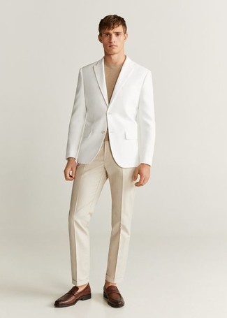 Мужской белый пиджак от Saint Laurent