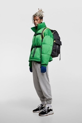 Мужская зеленая куртка-пуховик от D-struct