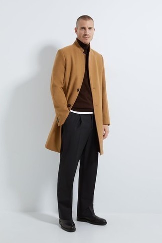 Светло-коричневое длинное пальто от Jil Sander