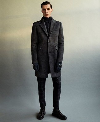 Темно-серое длинное пальто от Berkytt