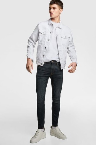 Мужская белая джинсовая куртка от G Star