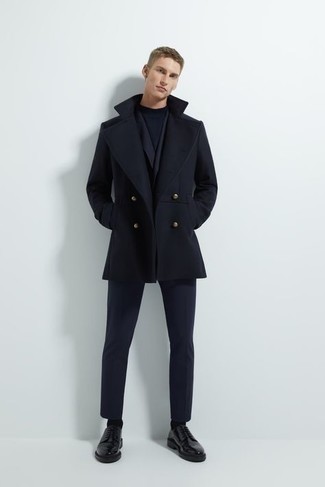 Черное длинное пальто от OMBRE