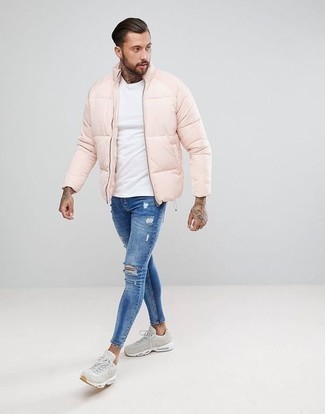 Мужская розовая куртка-пуховик от ASOS DESIGN