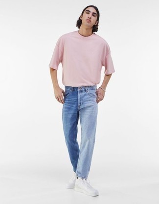 Мужская розовая футболка с круглым вырезом от Hydrogen