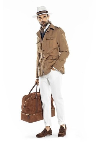 Мужская светло-коричневая куртка в стиле милитари от Jil Sander