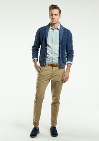 Мужская голубая рубашка с длинным рукавом из жатого хлопка в вертикальную полоску от Tommy Jeans