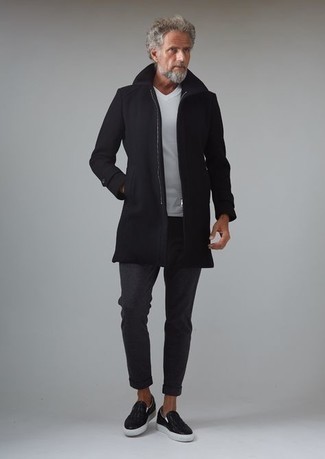 Черное длинное пальто от Asos