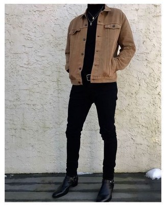 Мужская коричневая джинсовая куртка от Fendi