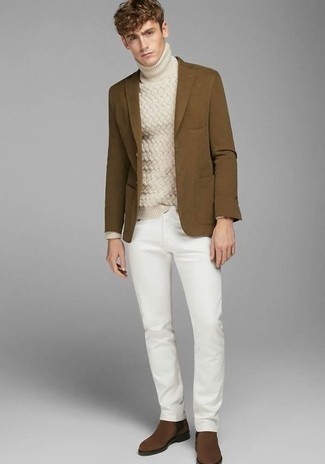 Мужской коричневый пиджак от Kiton