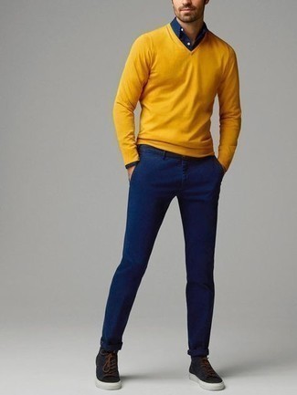 Мужская темно-синяя рубашка с длинным рукавом от Burton Menswear London