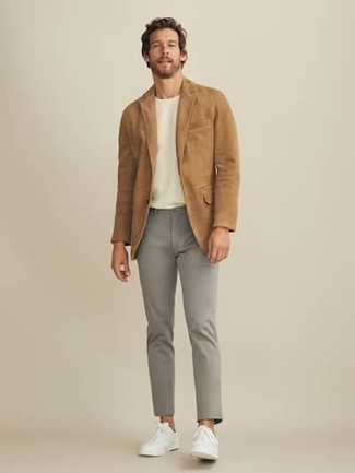 Мужской светло-коричневый вельветовый пиджак от Philipp Plein