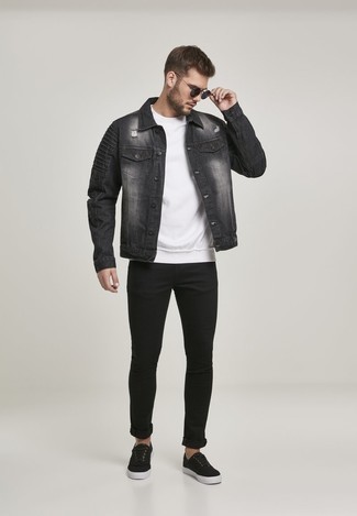 Мужская темно-серая джинсовая куртка от Heron Preston