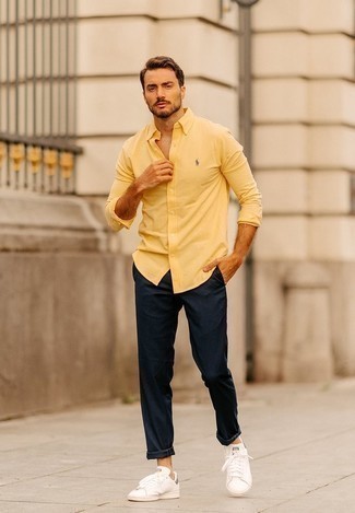 Мужская желтая рубашка с длинным рукавом от Séfr
