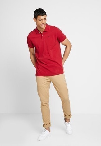 Мужская красная футболка-поло от Ami Paris