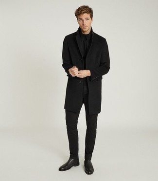 Черное длинное пальто от Hood by Air