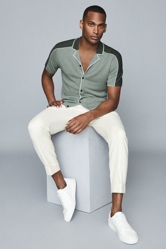 Мужская мятная рубашка с коротким рукавом от Karl Lagerfeld