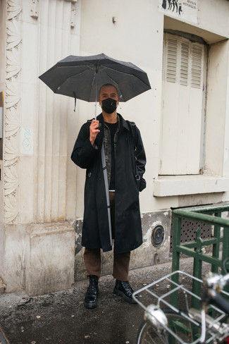 Мужской черный дождевик от Ziggy Chen