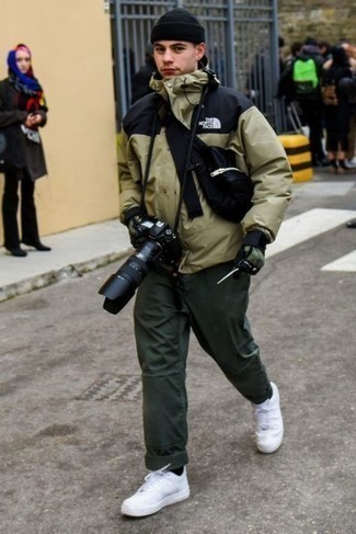 Мужская оливковая куртка-пуховик от Puma