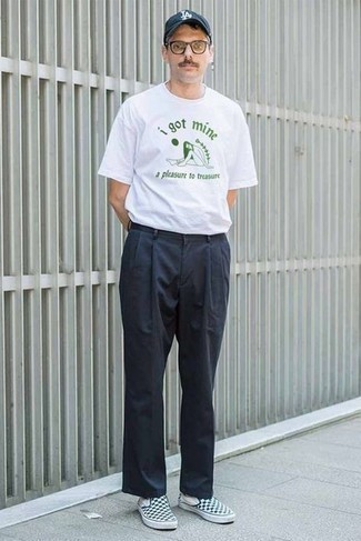 Мужская бело-зеленая футболка с круглым вырезом с принтом от JW Anderson