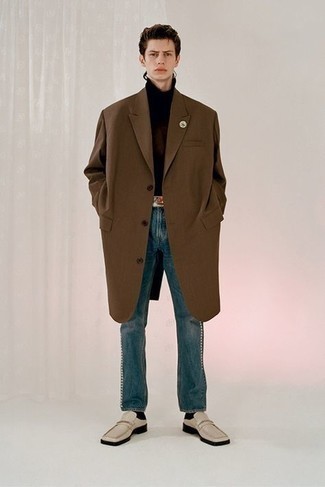 Мужской разноцветный кожаный ремень с принтом от Versace