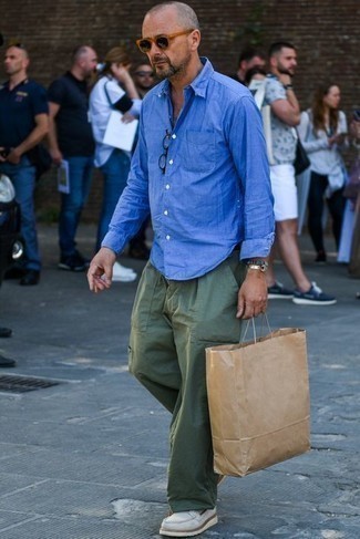 Мужская синяя рубашка с длинным рукавом от Burton Menswear London