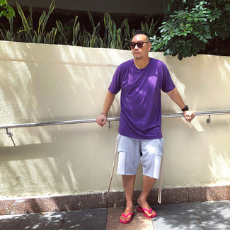 Мужская фиолетовая футболка с круглым вырезом от Izzue