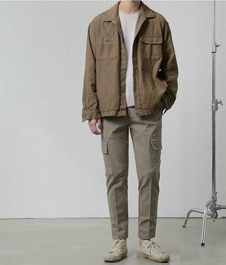 Мужская коричневая куртка-рубашка от Ten C