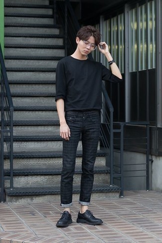 Мужская черная футболка с длинным рукавом от Niløs
